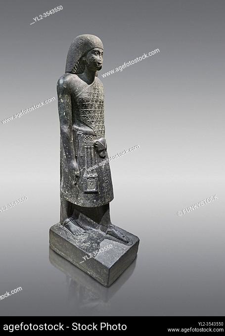 Ancient Egyptian statue of Aanen, second priest to Amon, granodioite, New Kingdom, 18th Dynasty, (1390-1353, Thebes. Egyptian Museum, Turin.