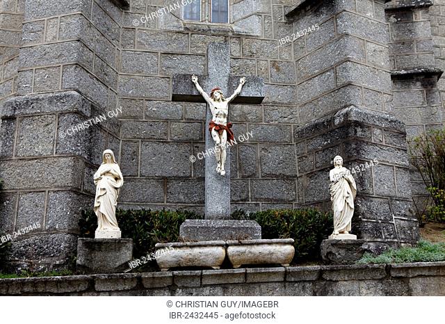 Wayside cross, Cantal, Auvergne, France, Europe