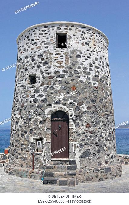 old windmill on the greek island of nisyros