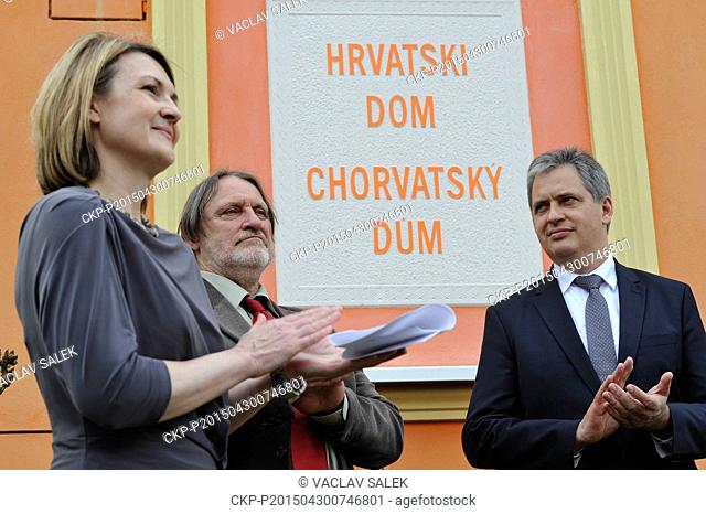 From left to right Croatian ambassador Ines Troha Brdar, Secretary of the Government Council for National Minorities Milan Pospisil and Czech Minister for Human...