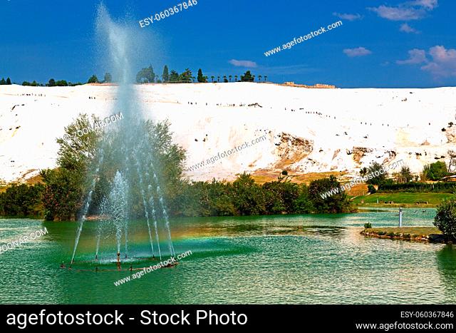 abstract in  pamukkale turkey asia the old calcium bath and travertine water