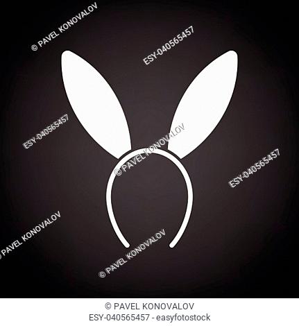 Sexy bunny ears icon. Black background with white. Vector illustration