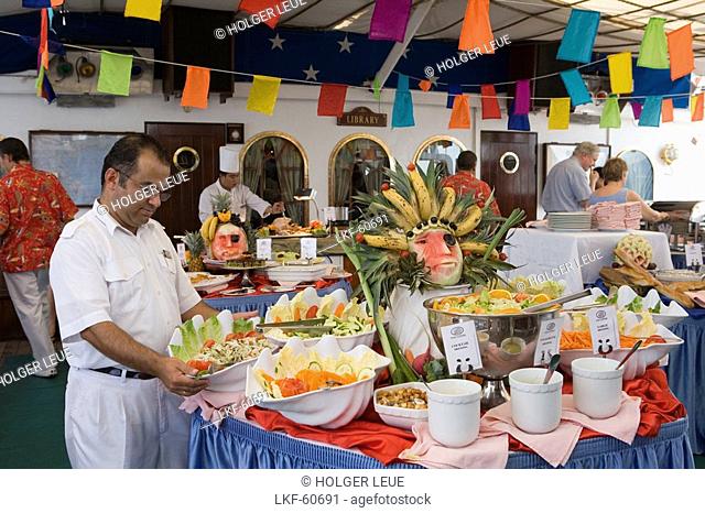 Lunch Buffet on Tropical Deck, Aboard Star Clippers Star Flyer Sailing Ship, Aegean Sea