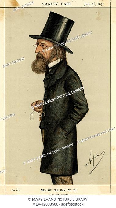 Alfred, lord Tennyson (1809 - 1892) English poet Cartoon