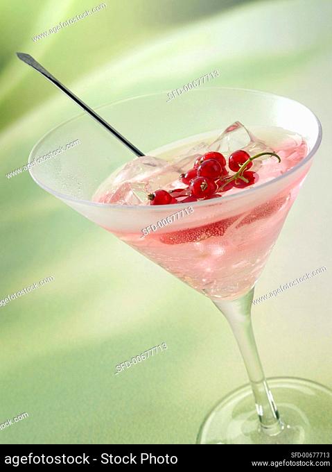 Vodka Currant Cocktail in a Stem Glass