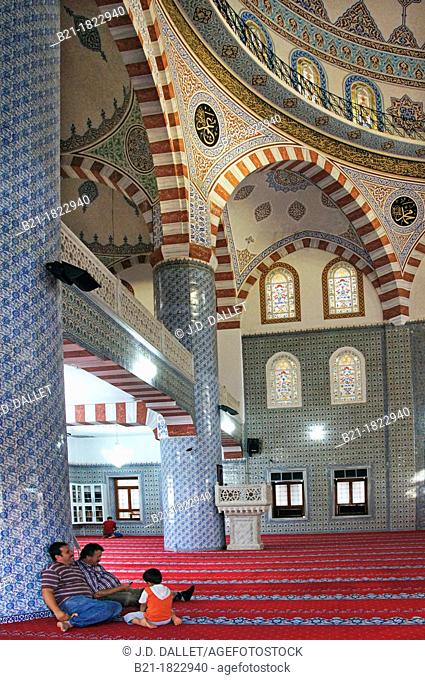 At the Rizvaniye Mosque (1716) Ottoman mosque, adjoining the Balikligöl complex, Sanliurfa, Turkey. Sanliurfa, often simply known as Urfa in daily language...