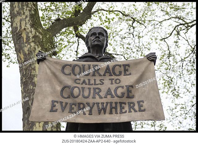 April 24, 2018 - London, London, United Kingdom - A statue of Millicent Fawcett, a Suffragist, who fought for the women's right to vote in the early 20th...
