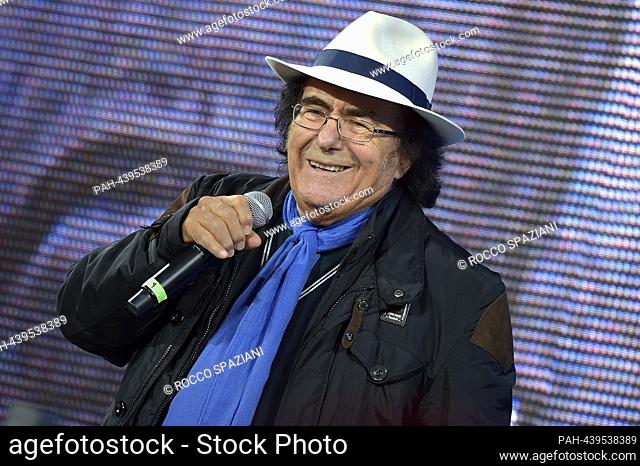 Al Bano together with the cast of the ""Berlin"" series meets the fans in Piazzale del Pincio in Rome, for a surprise performance together with the singer Al...