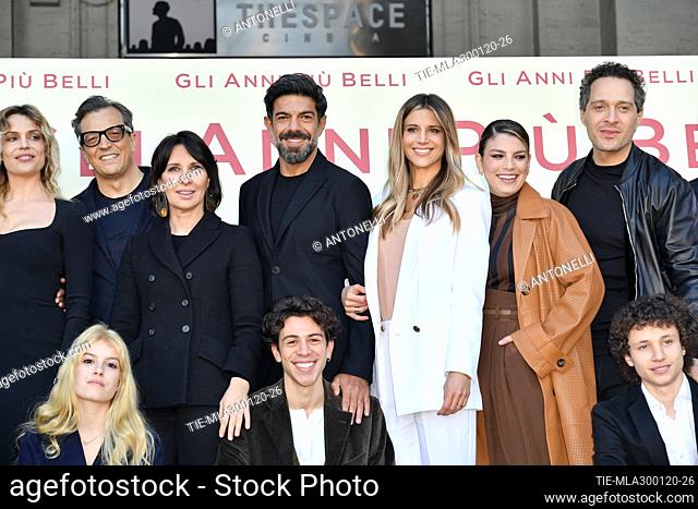 Italian Director Gabriele Muccino with Kim Rossi Stuart, Micaela Ramazzotti, Pierfrancesco Favino, Nicoletta Romanoff, Emma Marrone, Claudio Santamaria