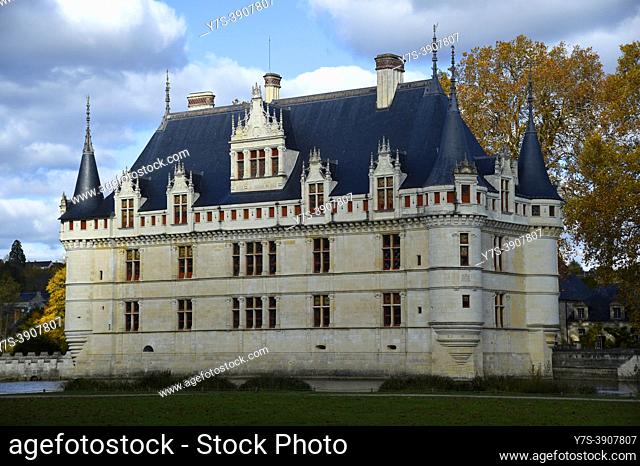 Chateau Azay-le-Rideau, Renaissance Castle on the Loire, UNESCO World Heritage Site, Department of Indre et Loire, France