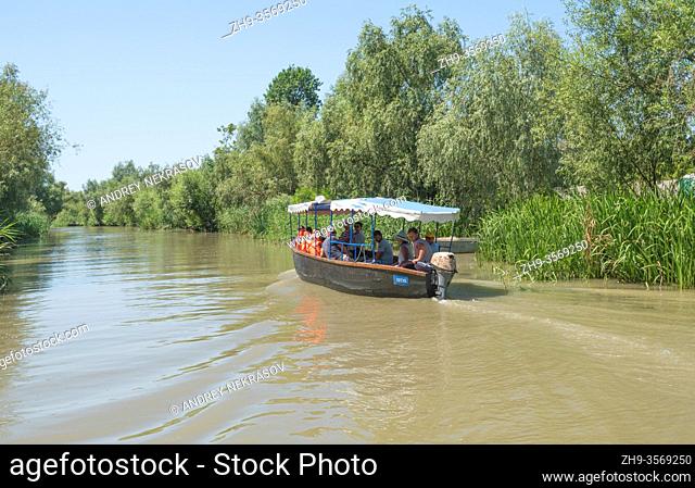 VYLKOVE, ODESSA OBLAST, UKRAINE - JULY 11-15, 2020: Vilkovo city - Ukrainian Venice, lifestyle in an old town standing on water