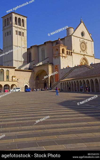 Assisi, Basilica di San Francesco, Basilica of Saint Francis, UNESCO World Heritage Site, Province of Perugia, Umbria, Italy, Europe