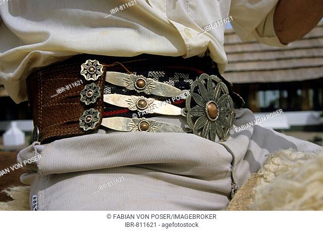 Gaucho or Argentinian cowboy's belt, San Antonio de Areco, Buenos Aires Province, Argentina