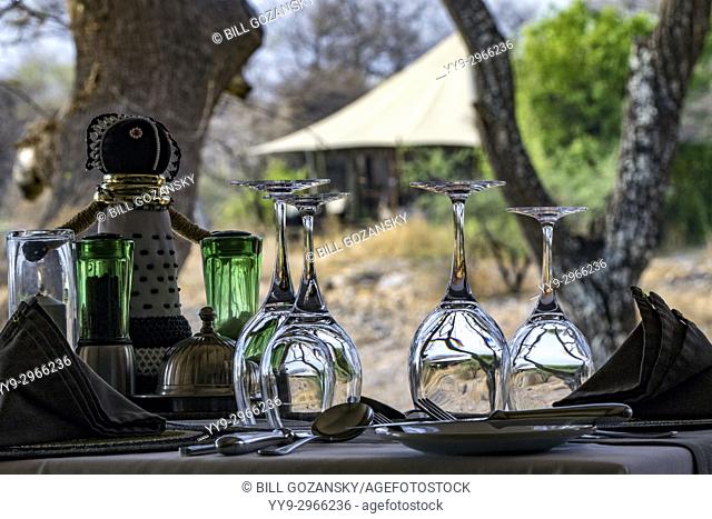 Outdoor Dining at Onguma Tented Camp, Onguma Game Reserve, Namibia, Africa