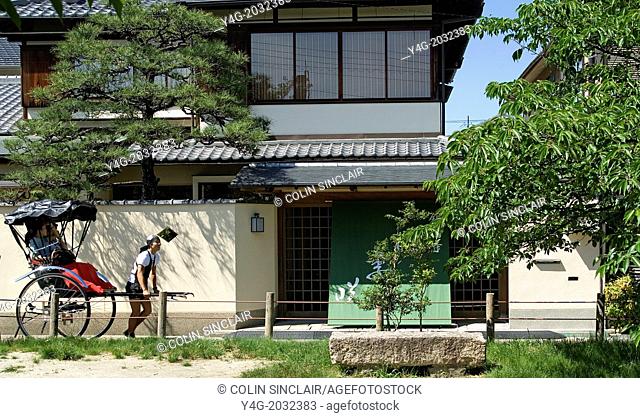 Kyoto, Japan, Tetsugaku Michi, Philosopher's Walk, Up to Ginkakuji, Rickshaw man, Passenger, Rickshaw, Kyoto, Tradition, Tourism, Charm, Architecture, Transport