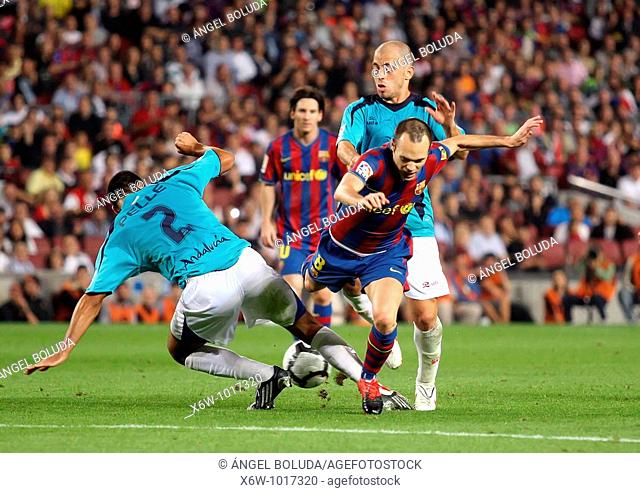 Barcelona, Camp Nou Stadium, 03/10/2009, Spanish League, FC Barcelona vs. UD Almería, Andrés Iniesta