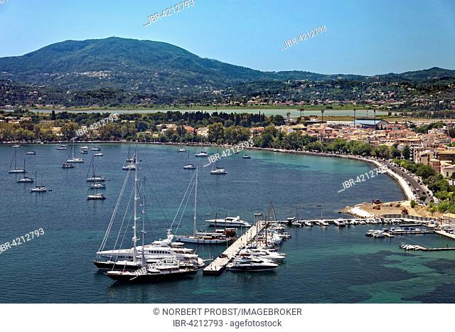 Marina with yachts, Corfu, Kerkyra, Unesco World Heritage Site, the island of Corfu, Ionian Islands, Greece