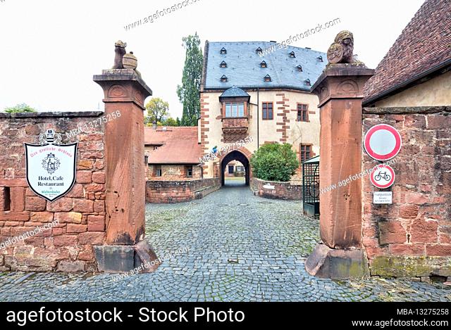 Büdingen Castle, entrance, gate, house view, historic old town, old town, Büdingen, Wetteraukreis, Rhine Main area, Hessen, Germany, Europe
