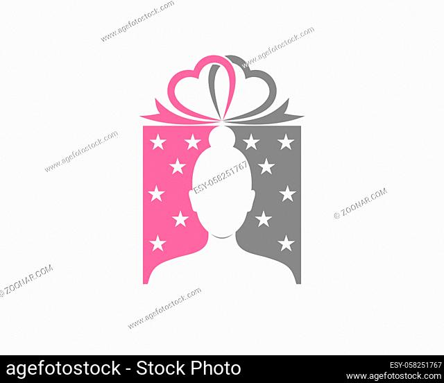 Gift box with woman silhouette inside