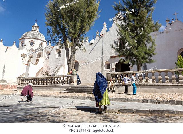 Pilgrims enter the Casa de Ejercicios at the Sanctuary of Atotonilco an important Catholic shrine in Atotonilco, Mexico