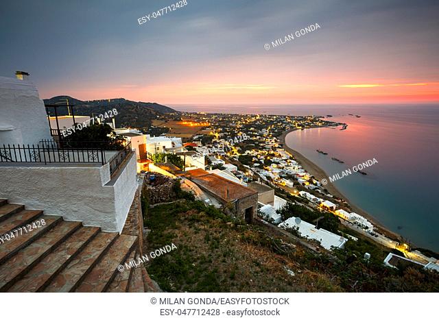 View of Molos village from Chora, Skyros island, Greece.