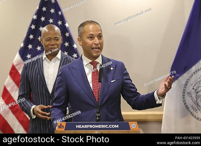 Hilton Hotel, New York, USA, October 21, 2023 - New York City Mayor Eric Adams Makes Labor Related Announcement at Council of School Supervisors and...