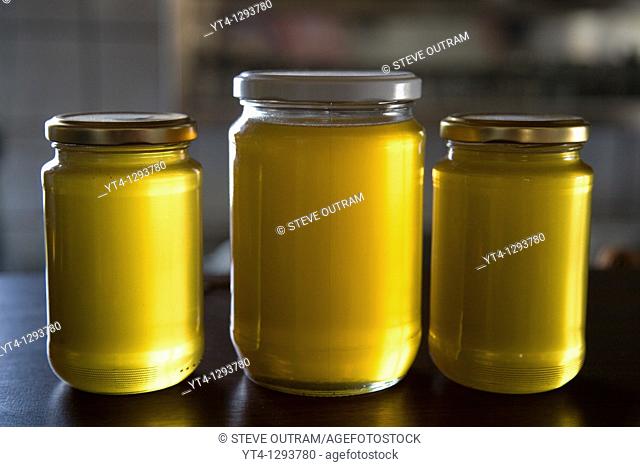 Jars of delicious Cretan, Mediterranean Honey