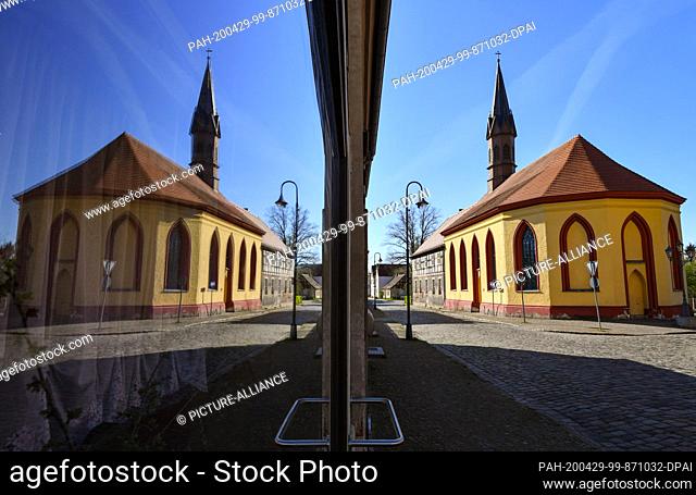 23 April 2020, Brandenburg, Lieberose: The protestant country church Lieberose, which is a neo-gothic hall church and was a wendish church until 1859