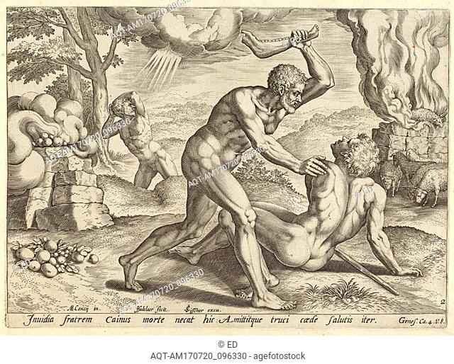 Drawings and Prints, Print, Cain murdering Abel (plate 2 from The Story of Cain and Abel), Publisher, Artist, After, Claes Jansz
