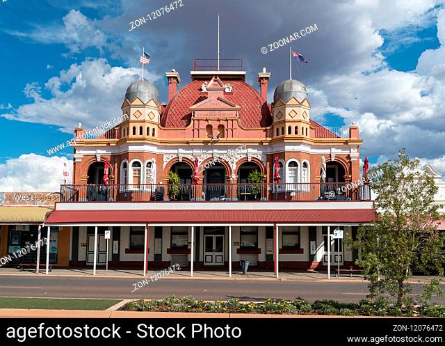 KALGOORLIE, AUSTRALIA - JANUARY 27, 2018: Historic buildings of the city of Kalgoorlie on January 27, 2018 in Western Australia