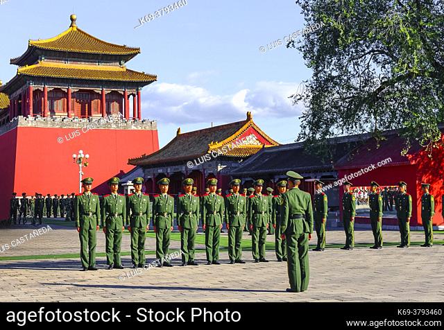 Red Army Soldiers at The Forbidden City. Beijing. China