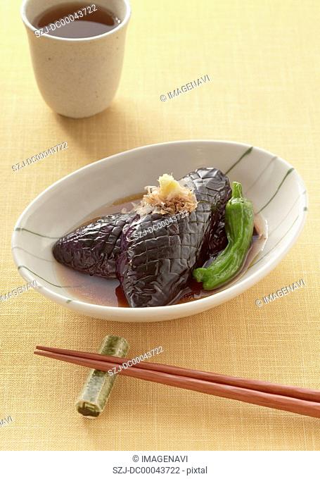 Aubergine simmered in soy sauce