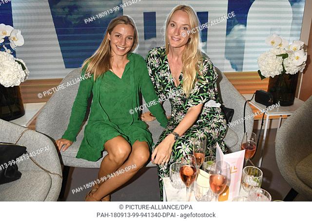 12 September 2018, Bavaria, Munich: The actress Annika Blendl (l) and the editor-in-chief Madame, Petra Winter can be seen at the Grand Opening of Munich's new...