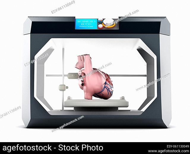3D printer isolated on white background