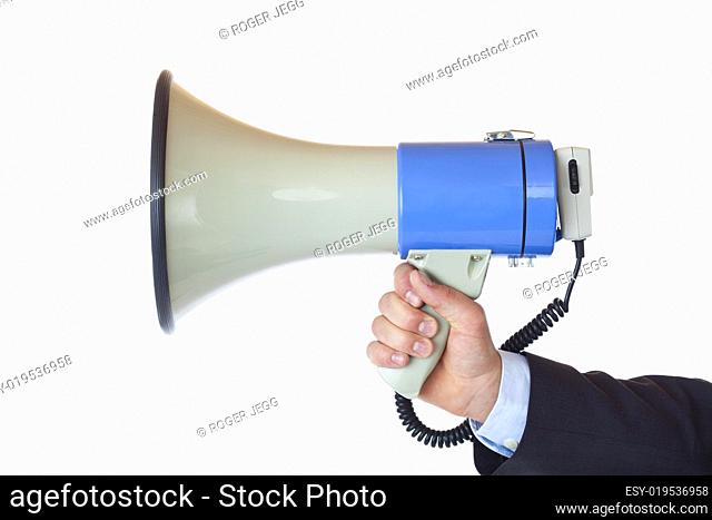 Sideview of a megaphone