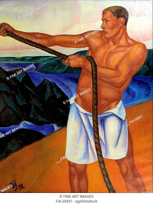 The Worker. Petrov-Vodkin, Kuzma Sergeyevich (1878-1939). Oil on canvas. Symbolism. 1912. Russia. Malmö Konstmuseum. 122, 4x84, 7. Genre. Painting
