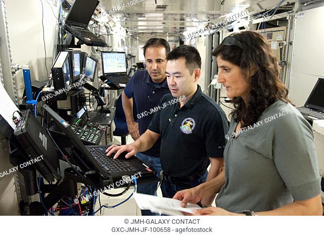 NASA astronaut Sunita Williams, Expedition 32 flight engineer and Expedition 33 commander; NASA astronaut Joe Acaba, Expedition 3132 flight engineer; and Japan...