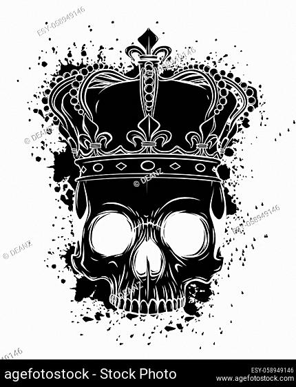 Skull king tattoo Stock Photos and Images | agefotostock