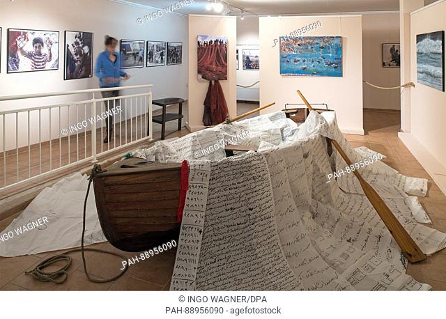 The art installation by Iranian artist Maryam Motallebzadeh titled 'inja va anja - here and there, 2010' can be seen at the exhibition 'Wohin? - Migration in...