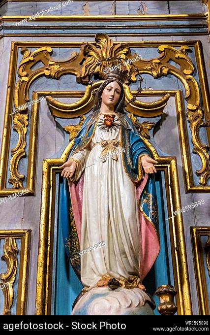 Statue of Virgin Mary in church of Igreja de Santiago, Tavira, Algarve, Portugal