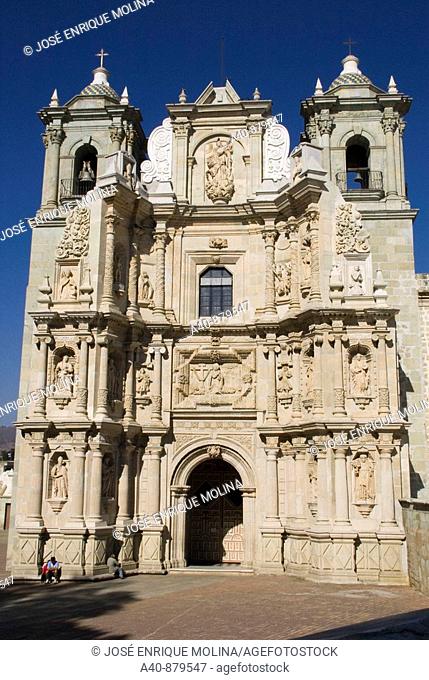 Basilica Nuestra Señora de La Soledad(1682-1690).Main façade(18th century).City of Oaxaca.Mexico