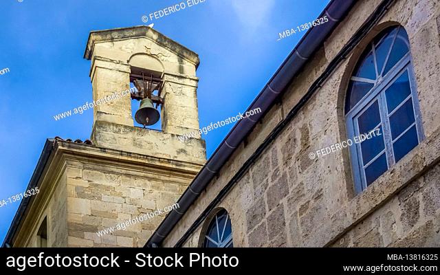 Bell tower of the Chapelle de la Miséricorde in Montpellier. Erected in the XIX century. A charitable pharmacy is attached to the chapel