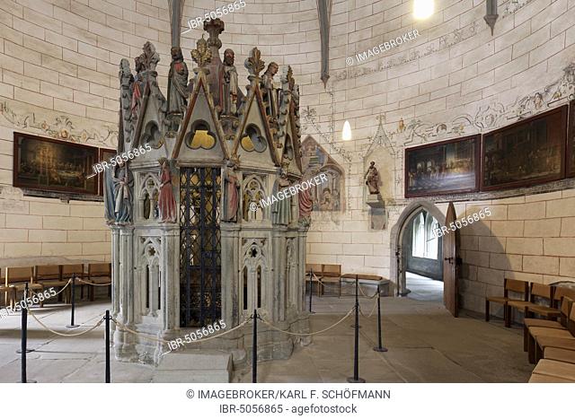Chapel of the Holy Sepulchre with Gothic figures, Mauritius rotunda, Constance Cathedral, Constance, Baden-Württemberg, Germany, Europe