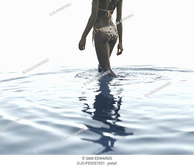 A woman relaxing in the water