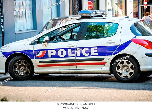 Paris - JULY 8, 2013: Police Car on July 8 in Paris, France. Pol
