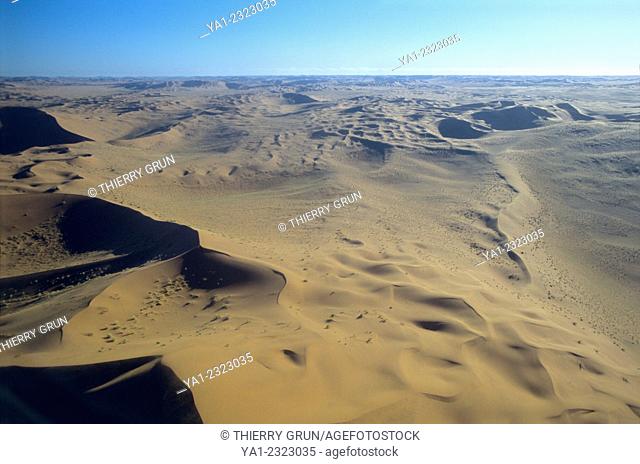 Aerial view of dunes of north Namib-Naukluft NP, Namibia, Africa