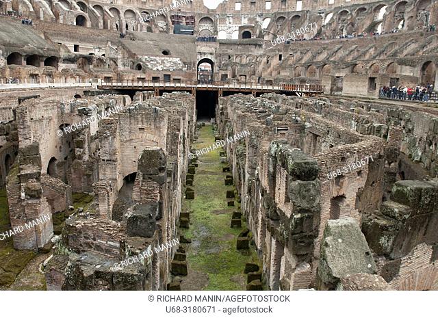 Italy, Rome. Colosseum, Amphitheater, arena step