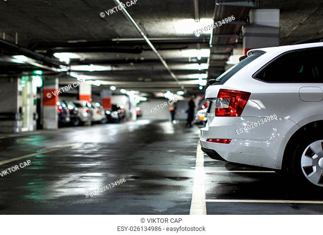 Underground parking/garage (shallow DOF; color toned image)