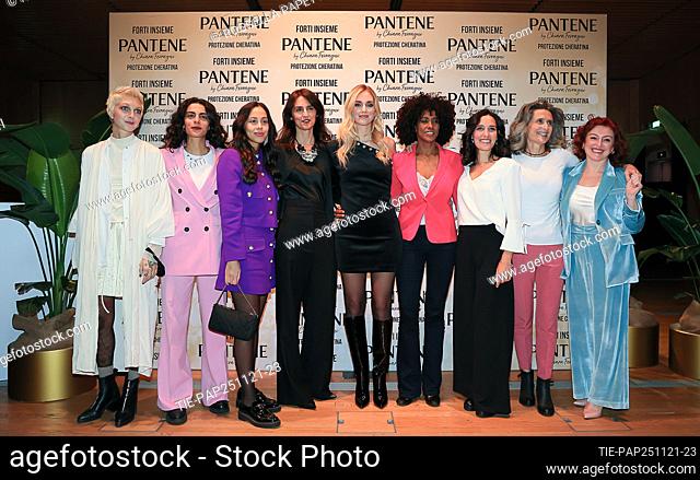 Chiara Ferragni (C) at the award ceremony of the 'Pantene Forti Insieme' event, an initiative conceived by Pantene and Chiara Ferragni and the support of the...