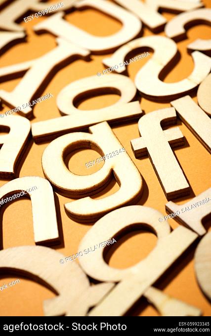 Wood letters on a table
